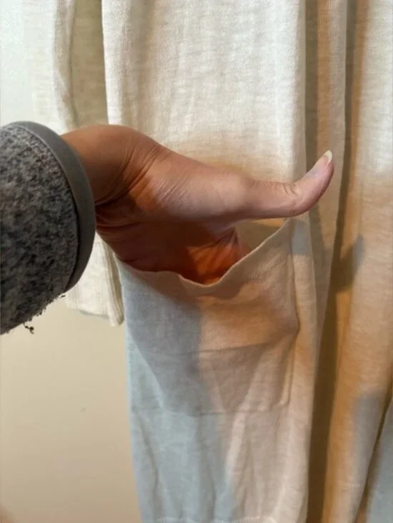 A New Day Oatmeal Long Sleeve Lightweight Duster Cardigan with Pockets - Picture 3 of 8